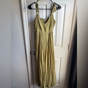 Patrons of Peace Olive Maxi Dress with Tie Straps